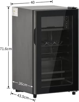 Gutent-Minikoelkast - 76L totaal - 6L vries - LED-verlichting - Geruisloos - Verstelbare planken - Zwart — thumbnail 4