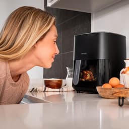 Airfryer Zonder Olie - Heteluchtfriteuse - Gezond Frituren - Met Kijkvenster - 6.5 Liter - Zwart — thumbnail 3
