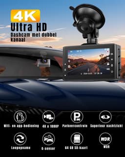RUX® Dashcam Voor en Achter - Dashcam - Parkeermonitor - Zwart - 4cm x 9cm x 6cm — thumbnail 4