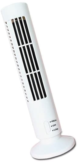 Allecto - USB Tower Fan - Bladeless - Krachtige Wind - Stil - Oplaadbaar - Wit - Bureauventilator - Geschikt voor Thuis en Kantoor - Model met 2 Sn.. — thumbnail 4