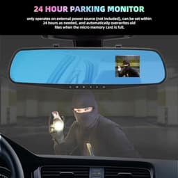Achteruitkijkspiegel met Voor Camera, HD 1080P Rij Recorder voor Auto Vrachtwagen SUV, Nachtzicht, 24 Uur Parkeerbewaking — thumbnail 4
