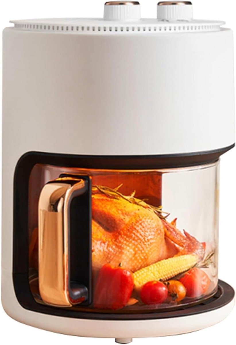 Heteluchtfriteuse - Airfryer Visueel Glas - Gezond Frituren - Grote Capaciteit - 5 Liter - Wit — afbeelding 1