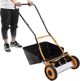 Handgrasmaaier 16 inch - Duwmaaier Gazon - Gazon Onderhoud - Eco vriendelijk maaien - Verstelbare hoogte - Oranje Zwart — thumbnail 5