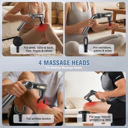 Massagepistool - Spierontspanning Apparaat - Herstel na inspanning - Uittrekbare handgreep - 5 snelheden - Zwart — thumbnail 2
