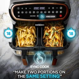 Heteluchtfriteuse Set - Airfryer Lades - Gezond Koken - Sync Cook Sync Finish - 10 Liter Capaciteit - Zwart Goud — thumbnail 4