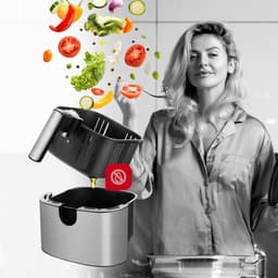 Airfryer - Heteluchtfriteuse - Gezond Koken - Grote capaciteit - 6.5 liter - Zilver — thumbnail 4