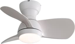 Plafondventilator Met Lamp - 3 ABS Bladen - Ø 23 inch - Dimbare lamp met 3 lichtstanden - Met Afstandsbediening - LED's Light - Wit — thumbnail 1
