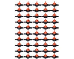 50 stuks druppelirrigatieventiel, 4/7 mm kleine schakelaarklep buitendiameter 6 mm slang miniventiel tuin micro-irrigatieklep verbinding sproeisysteem