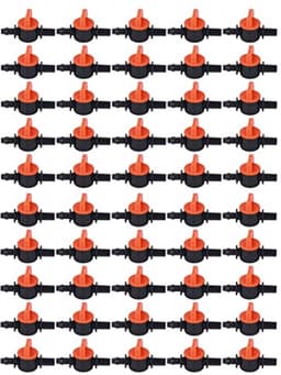 50 stuks druppelirrigatieventiel, 4/7 mm kleine schakelaarklep buitendiameter 6 mm slang miniventiel tuin micro-irrigatieklep verbinding sproeisysteem — thumbnail 1