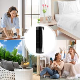 Luchtventilator Bureau - Stille Ventilator - Comfortabele Koeling - Geïntegreerd Ledlicht - Compact Formaat - Zwart — thumbnail 5