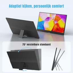 DnA® Professionele Portable Monitor - USB-C - 15.6 Inch - Draagbare Monitor - Portable Monitor Laptop - Zwart - 1cm x 36cm x 22cm — thumbnail 4