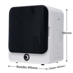 Mini wasdroger - ROLIPO - compacte luchtafvoerdroger 3 kg tot 4,5 kg - 830W - 5 programma’s - RVS trommel - meerlaagse filtratie - wandmontage - oververhittingsbeveiliging - energielabel G - wit - 49,5 x 43,5 x 59,5 cm — thumbnail 4