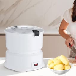 Elektrische Aardappelschilmachine - Groente Fruitschiller - Snel Schillen - 85W Motor Transparant Deksel - 0.8 kg Capaciteit - Wit — thumbnail 2