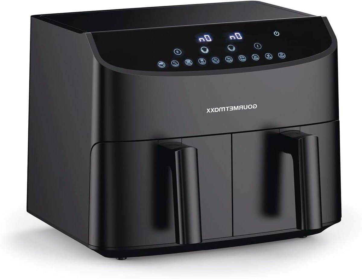 Heteluchtfriteuse Dubbele Kamer - Airfryer Twee Zones - Vetarm Koken - Synchro Kookzones - 7 Liter Totaal - Zwart — afbeelding 1