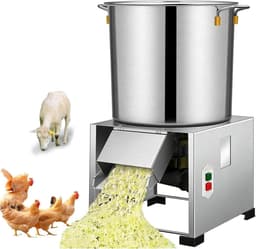 Elektrische Groentehakselaar - Voerprocessor Keukenmachine - Voer Bereiden - 1800W Motor 3500 Tpm - 120 Kg Per Uur - Zilver — thumbnail 1