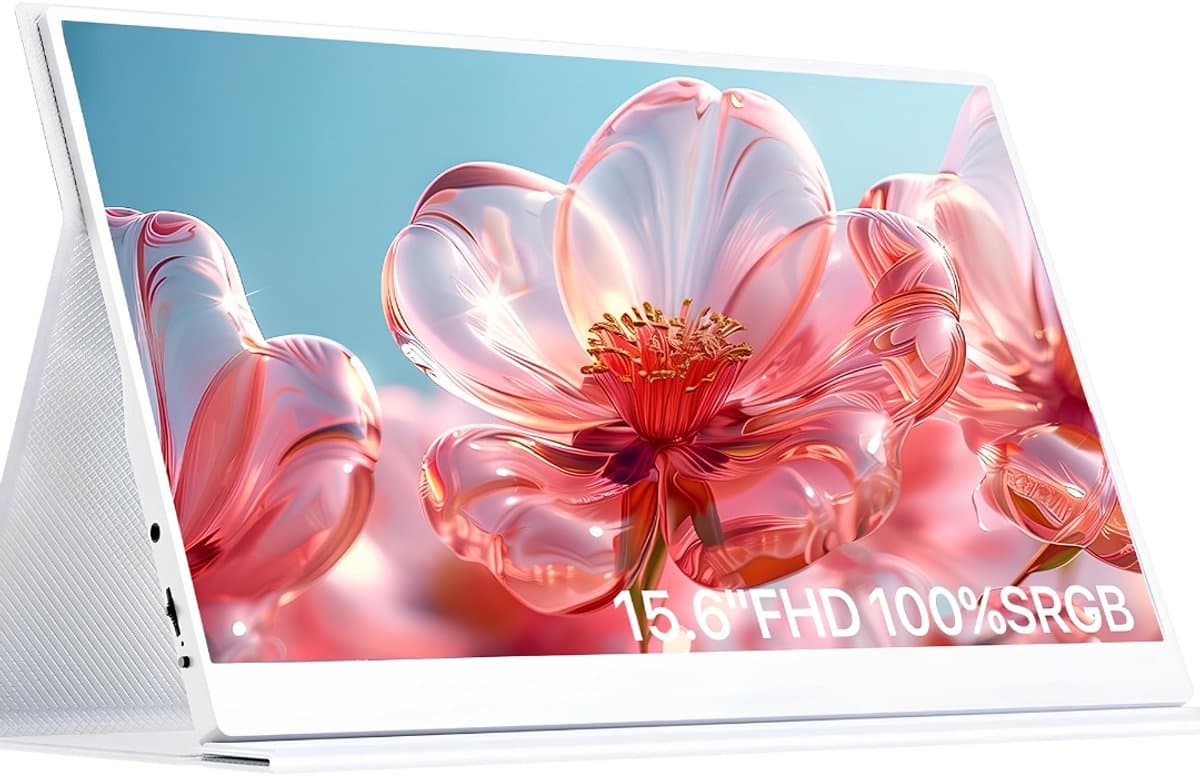 AHD® Professionele Portable Monitor - USB-C - 15.6 Inch - Draagbare Monitor - Portable Monitor Voor Laptop - Wit - 21cm x 38cm x 49cm — afbeelding 1
