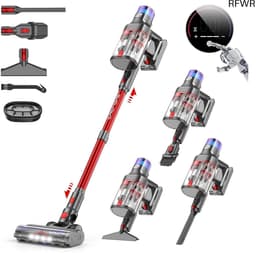 Steelstofzuiger Draadloos - Snoerloze Stofzuiger - Huis Schoonmaken - Krachtige Zuigkracht - 600 Watt - Rood — thumbnail 1