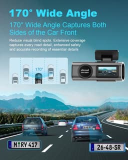 Dashcam auto 4K met wifi – 170° groothoek autocamera – G-sensor – WDR nachtzicht – 64GB SD kaart — thumbnail 4