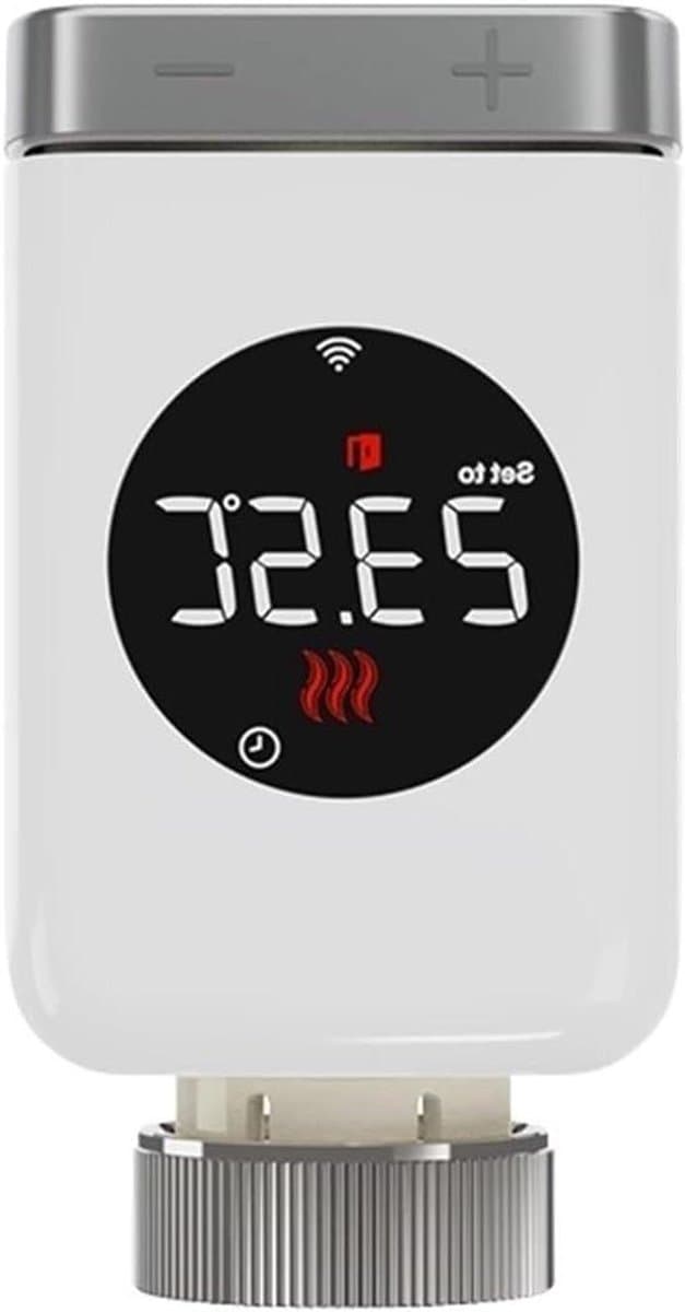 Slimme Thermostaatkop - Radiatorkraan - Energie Besparen - Wifi Bediening - M30x1.5mm - Wit — afbeelding 1