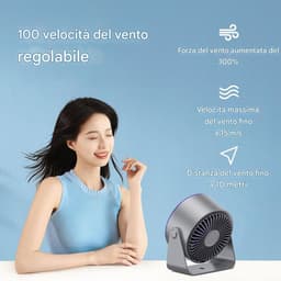 Tafelventilator Draadloos - Persoonlijke Koeler - Overal Fris Blijven - Stille Werking - 17 cm Hoog - Zwart — thumbnail 5