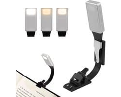 Oplaadbare Leeslamp - Boeklamp Nachtlampje - Lezen in Bed - 360 Graden Flexibel - 18.5 cm Lang - Zwart