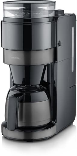 Severin KA 4831 Koffiezetapparaat met molen – Thermoskan – 1L – 8 Kopjes – Timer – RVS/zwart — thumbnail 1