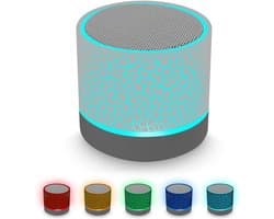 Draagbare draadloze mini Bluetooth-luidspreker, Super Bass stereo oplaadbare luidspreker met LED-verlichting - Wit