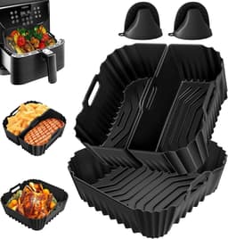 Siliconen vorm heteluchtfriteuse voor AF180EU 6,2 l, 5 stuks siliconen vorm voor AF140EU 4,7 l met siliconen ovenwanten, verdikt, herbruikbaar, BPA-vrij — thumbnail 1