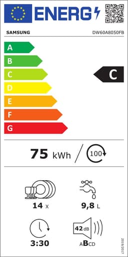 Samsung DW60A8050FB - Onderbouw vaatwasser - C label — thumbnail 2