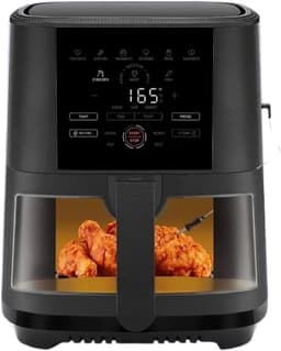 Slimme Airfryer - Olievrije Friteuse - Gezond Koken - Snelle Luchtcirculatie - 5 Qt - Zwart — thumbnail 4