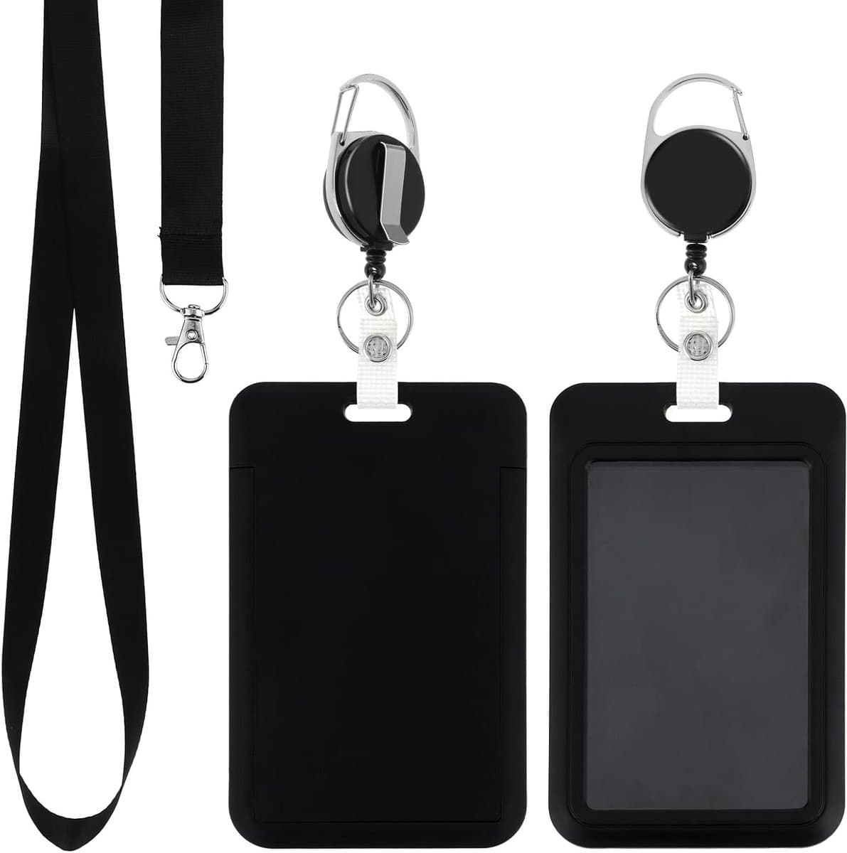ID Kaart Houder met Neopreen Halsband, Retractable ID Badge Houder met Lanyard voor Vrouwen, Leraren, Verpleegkundigen en Studenten — afbeelding 1