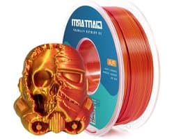 PLA Filament - Zijde Draad - 3D Printen - Dubbelkleurig Garen - 1.75 mm - Goud Rood