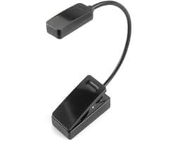 E-Booklight LED - Leeslamp Boek - Lezen in donker - Flexibele hals - ca. 17 cm - Zwart
