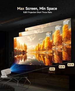 Mini Beamer Full HD 1080p – 260 ANSI Lumen – Autofocus – WiFi 6 en Bluetooth 5.4 – 4K Ondersteuning — thumbnail 3