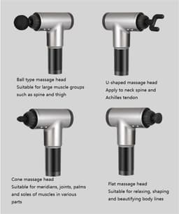 Massage Fascia Gun, Handheld Muscle Fascia Massager Met 4 Massagekop 4 Snelheden, Professionele Deep Tissue Massager Voor Pijnverlichting — thumbnail 5