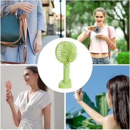 Draagbare Ventilator - Persoonlijke Koeler - Verkoeling Onderweg - Stabiele Sokkel - 1200 mAh Batterij - Groen — thumbnail 5