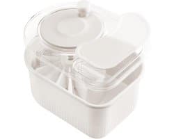 Fruit Spinner - Fruitwasser Kom - Groenten Wassen - Draaibaar Mechanisme - 32 x 19 x 15.5 cm - Wit