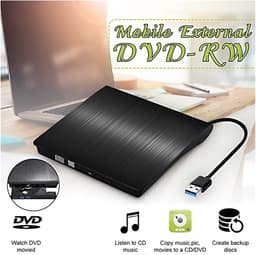 Externe DVD Speler - USB DVD Drive - Films Kijken - Snelle Gegevensoverdracht - Slim - Zilver — thumbnail 3