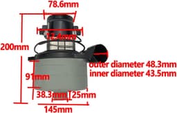 Stofzuiger Motor - Zaagmotor Vloermachine - Apparatuur Reparatie - Universele Toepassing - 24V 220V - Zwart — thumbnail 3