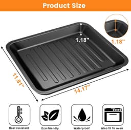 Airfryer Grillplaat - Crisper Plaat - Gezond Koken - Vaatwasmachinebestendig - 35 x 30 cm - Zwart — thumbnail 6