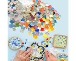 Gemengde Kleur Kristallen Mozaïektegels - 450 Stuks 400g Glas Mozaïek voor Kunst, Ambachten en Interieurdecoratie