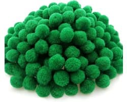 300 Stuks Handgemaakte Pom Poms in Groen - 2.5 cm Fluffy Pompoms voor DIY Decoraties en Creatieve Projecten