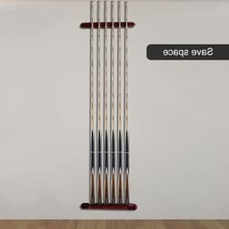 Houten Wandmontage Poolstick Rack voor Billiard Sticks - Stijlvolle Cue Houder voor Thuisgebruik — thumbnail 4