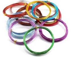 Set van 8 kleuren aluminium draad voor knutselen, DIY-projecten en decoraties - veelzijdige metalen draad voor creatief gebruik