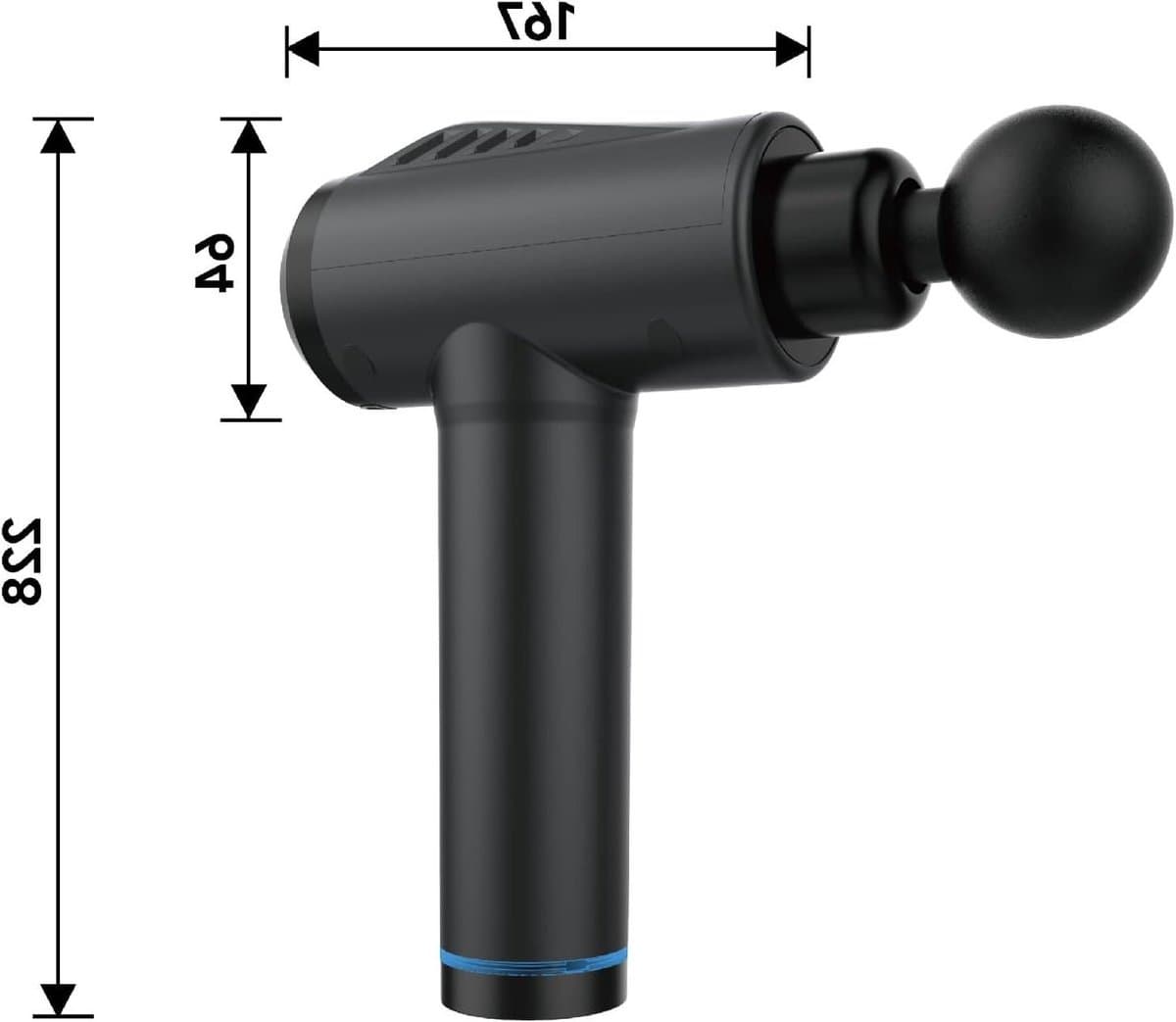 Massagepistool - Spierontspanningspistool - Spierherstel - 30 snelheden - 10 koppen - Grijs — afbeelding 1