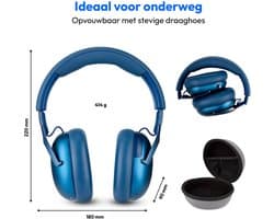 MEDION Over Ear koptelefoon HX-1 Pro (draadloos, hybride actieve ruisonderdrukking ANC, Bluetooth 6.0, 7+1 EQ-presets, tot 190 u batterijduur, spatwaterdicht IPX4), blauw