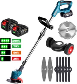 Elektrische grasmaaier - Draadloze trimmer - Gazon onderhoud - Opvouwbaar ontwerp - 23 cm snijbreedte - Zwart — thumbnail 5
