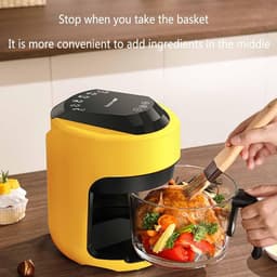 Elektrische Oven - Hetelucht Friteuse - Gezond Koken - Touchscreen Bediening - 25 Liter - Geel — thumbnail 4