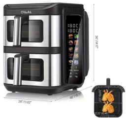Heteluchtfriteuse – Airfryer – Friteuse – Luchtfriteuse – Digitale Oven – 11 Liter Capaciteit – Dubbele Mand met Cook & Sync Systeem — thumbnail 9