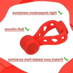 2 Sets Airfryer Silicone Magnetic Buckles, Red Magnets to Hold Paper Trays in Place Airfryer Accessories for Heat Resistance and Preventing Paper Burning — thumbnail 2